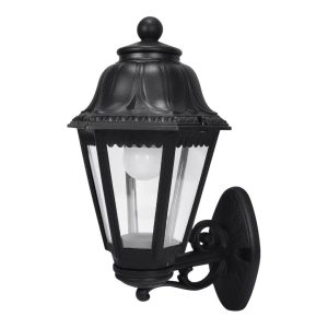 Outdoor Black Wall Lights, Plastic Outdoor Light Fixture with E27 Socket, Exterior Waterproof Wall Lamp with Clear Lampshade, Outside Porch Lights for Garden, Patio, Pathway