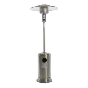 Patio Heater Mushroom Style, Gas Mashroom Patio Heater Outdoor Garden Stainless Steel Wheels Quartz Glass Flame Tube 3-Fold Protection