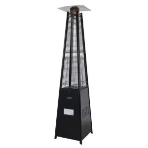 Real Flame Outdoor Pyramid Patio Heater in Black - 13KW Propane Gas Standing Floor Heater for Outdoors & Gardens - Outside Space Heating for Decking, Home Garden & Gazebo