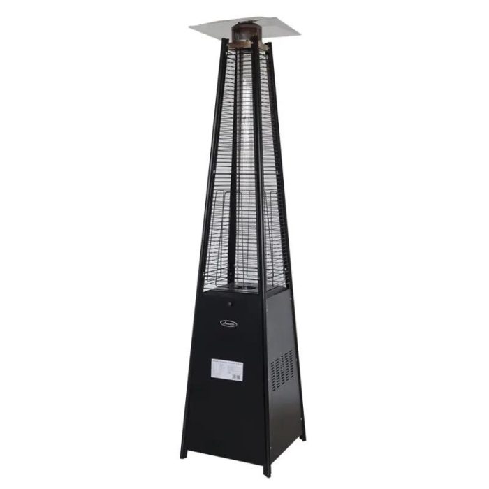 Real Flame Outdoor Pyramid Patio Heater in Black - 13KW Propane Gas Standing Floor Heater for Outdoors & Gardens - Outside Space Heating for Decking, Home Garden & Gazebo