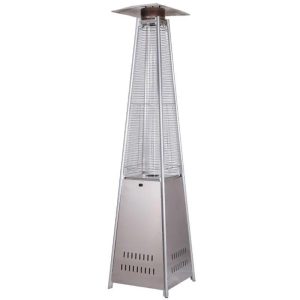 Real Flame Outdoor Pyramid Patio Heater in Stainless Steel - 13KW Propane Gas Standing Floor Heater for Outdoors & Gardens - Outside Space Heating for Decking, Home Garden & Gazebo