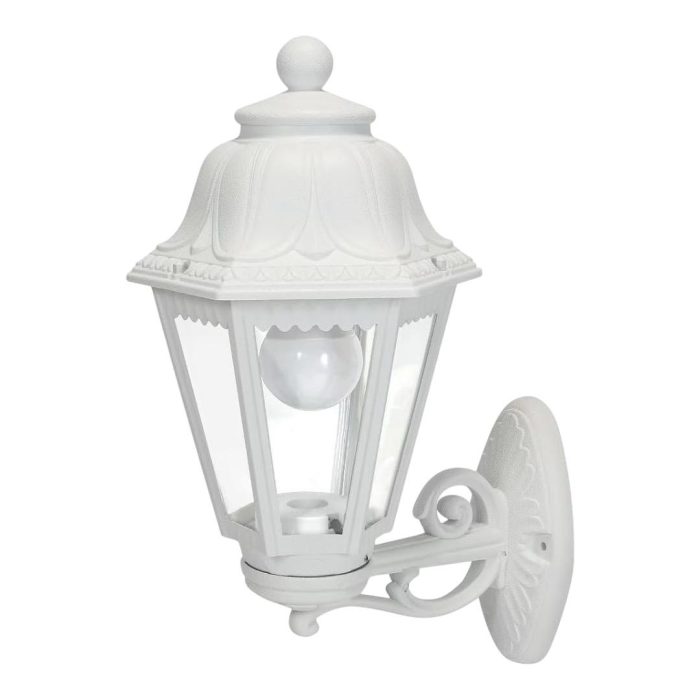 Outdoor White Wall Lights, Plastic Outdoor Light Fixture with E27 Socket, Exterior Waterproof Wall Lamp with Clear Lampshade, Outside Porch Lights for Garden, Garage, Courtyard