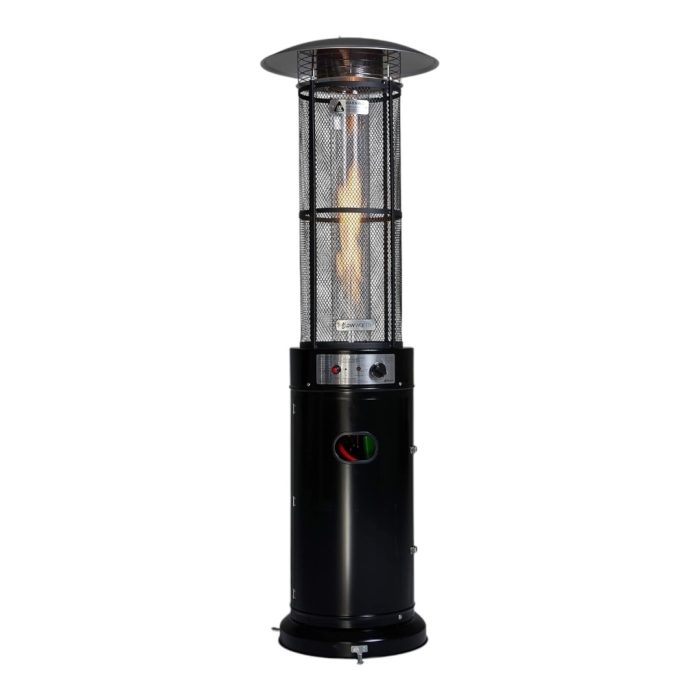 Pyramid Patio Heater, Round Black 42000 BTU Propane Gas, Portable with Glass Tube
