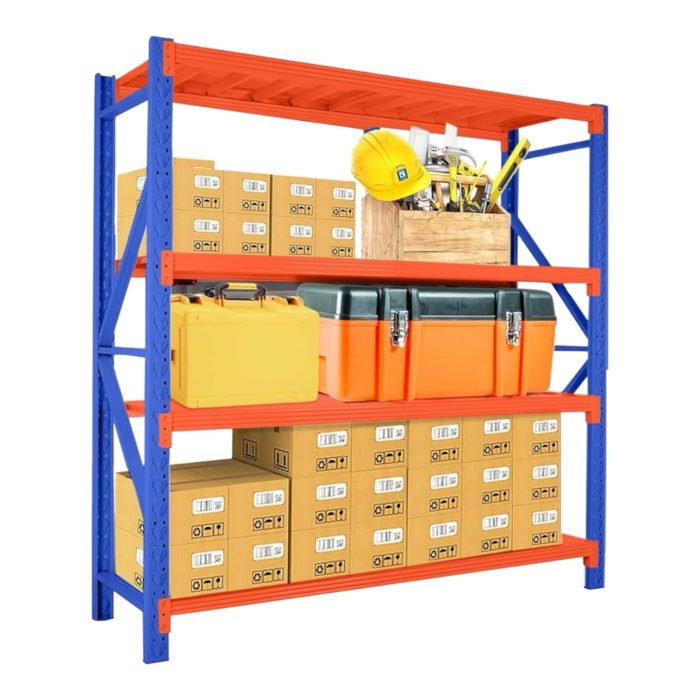 Heavy Duty Storage Rack/Shelving Unit, 200 x 200 x 60 cm, 300 kg Capacity, Blue Orange